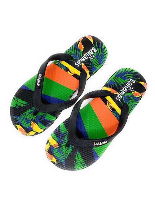 Bahamas Flip Flops for Men Sandals Slippers Beach Comfort Tropical Prints