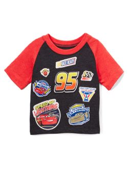 Little Boys' Toddler Cars 3 Logo Patches Raglan Tee