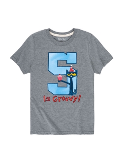 pete the cat 5th birthday boys - toddler short sleeve tee