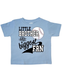 Little Brother and Biggest Fan- baseball family fan Toddler T-Shirt