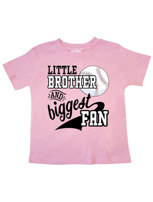 Little Brother and Biggest Fan- baseball family fan Toddler T-Shirt