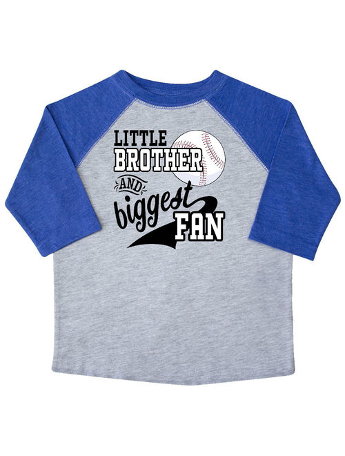 Little Brother and Biggest Fan- baseball family fan Toddler T-Shirt