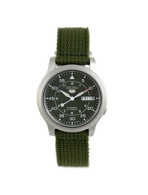 Seiko Men's 5 Automatic SNK805K2 Green Cloth Automatic Fashion Watch