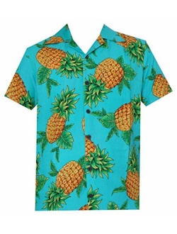 Hawaiian Shirts 50 Mens Pineapple Leaf Beach Aloha Casual Holiday Peach L