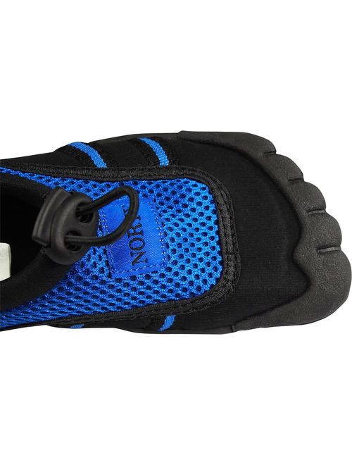 Norty - Young Mens Water Shoe - Mens beach water shoe for sand, water parks and river beds. 5 toe Aqua Wave Style. Young Mens style fits boys and teens ages 11-16 - Runs 