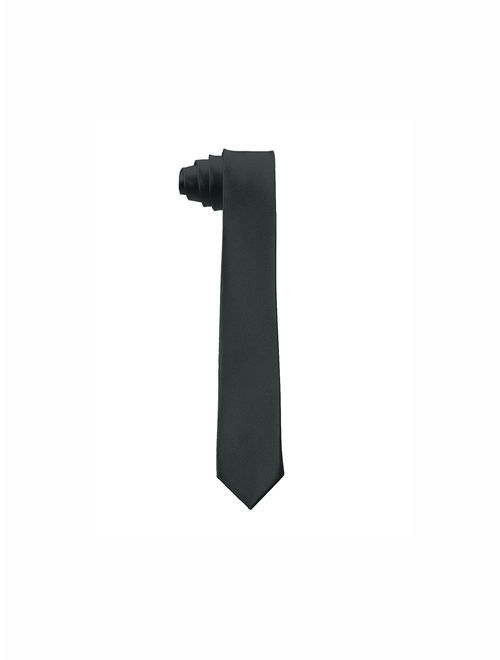 Men's Bussiness Party Self Tie Neckwear Clothes Decor Slim Necktie Black