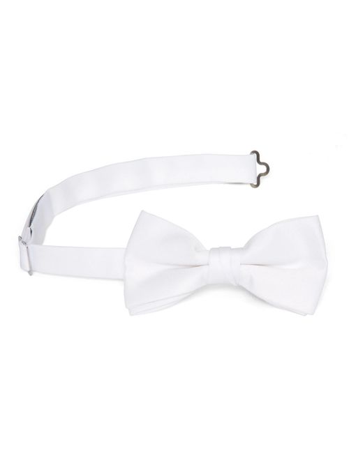 Gravity Threads Classic Pre-tied Adjustable Fashion Bowtie, White