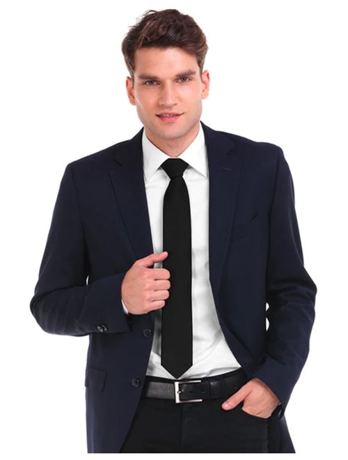 Men's Classic Solid Color Polyester Wedding Neck Tie