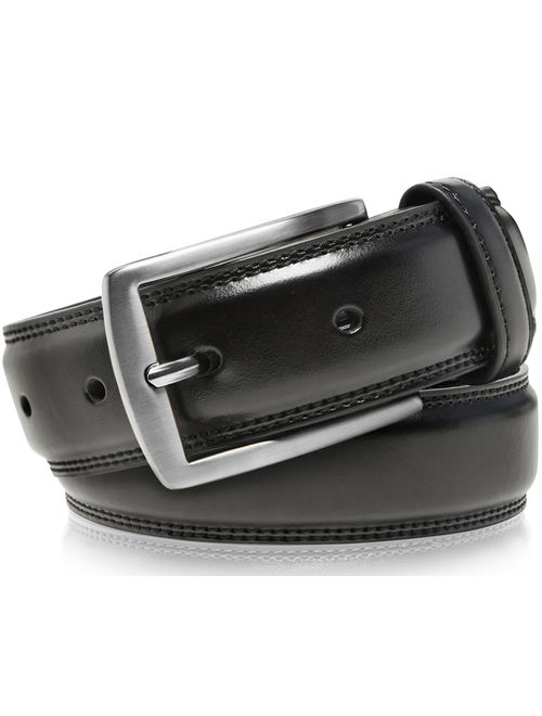 Genuine Leather Dress Belts For Men - Mens Belt For Suits, Jeans, Uniform With Single Prong Buckle - Designed in the USA