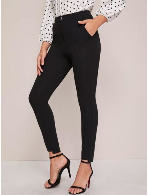 Shein Stepped Hem Skinny Pants