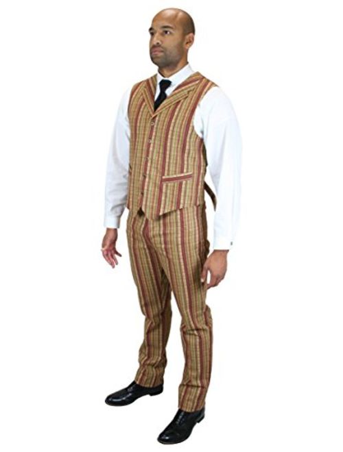 Historical Emrpoium Men's Bailey Striped Cotton Dress Vest