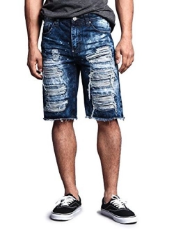 Victorious Mens Ripped & Distressed Denim Shorts