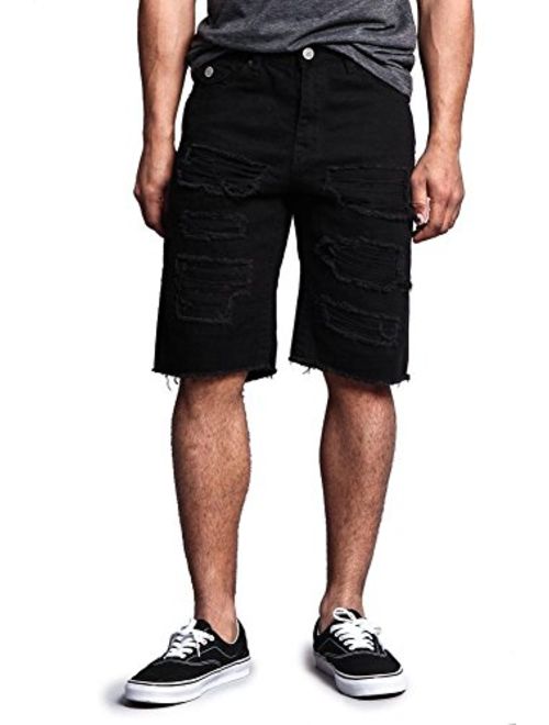 Victorious Mens Ripped & Distressed Denim Shorts