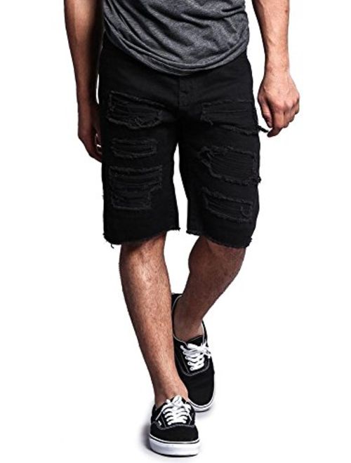 Victorious Mens Ripped & Distressed Denim Shorts