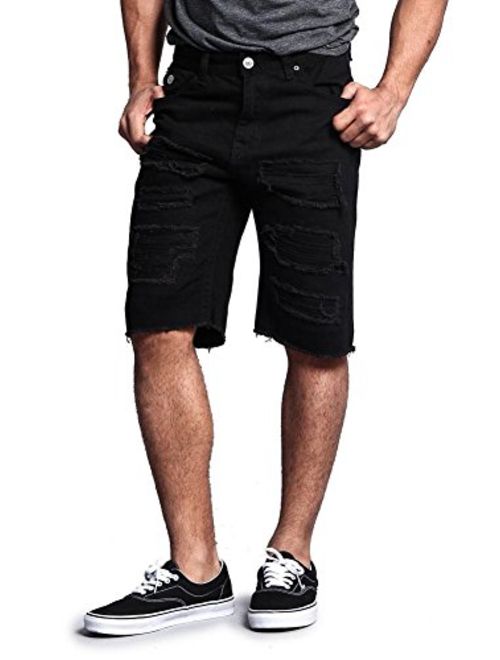 Victorious Mens Ripped & Distressed Denim Shorts