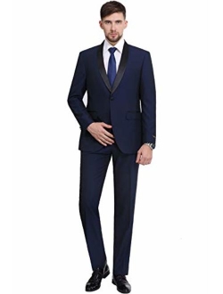 P&L Men's Suit 2-Piece Prom Party Wedding Tuxedo Blazer Jacket & Flat Front Pants