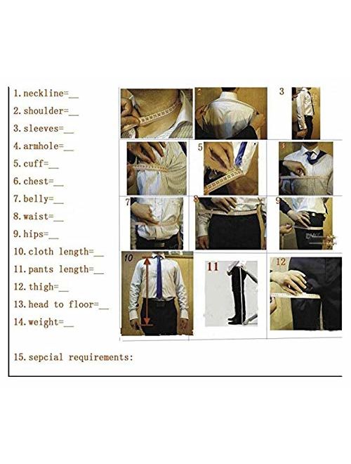 Botong Men's One Button 3 Pieces Wedding Suits Notch Lapel Suits Groom Tuxedos