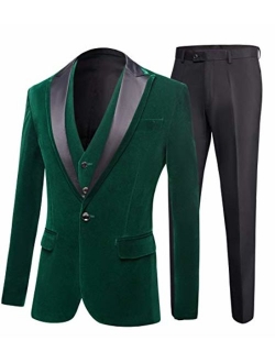 Botong Men's Shawl Lapel Wedding Suits 3 Pieces Groom Tuxedos Jacket Vest Pants Prom Suits