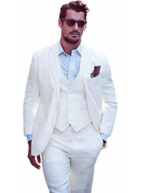 Botong Men's Shawl Lapel Wedding Suits 3 Pieces Groom Tuxedos Jacket Vest Pants Prom Suits