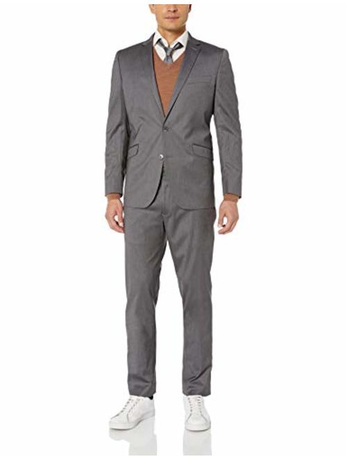 Kenneth Cole REACTION Men's Stretch Slim Fit Finished Bottom Suit