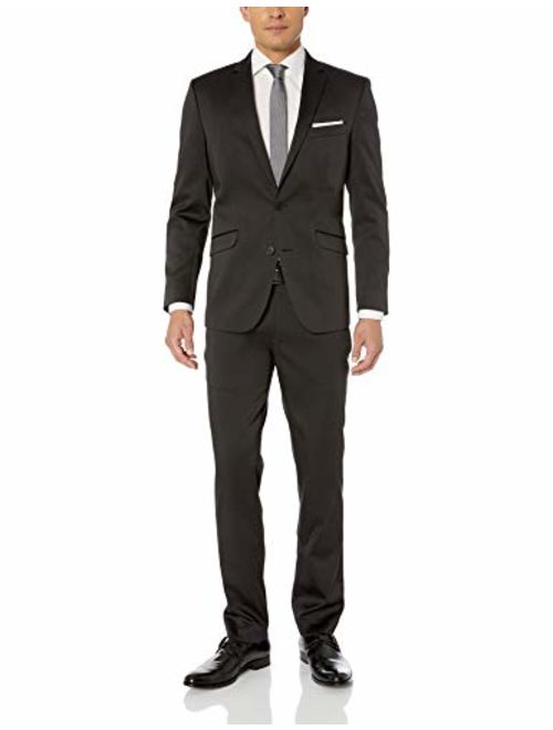 Kenneth Cole REACTION Men's Stretch Slim Fit Finished Bottom Suit