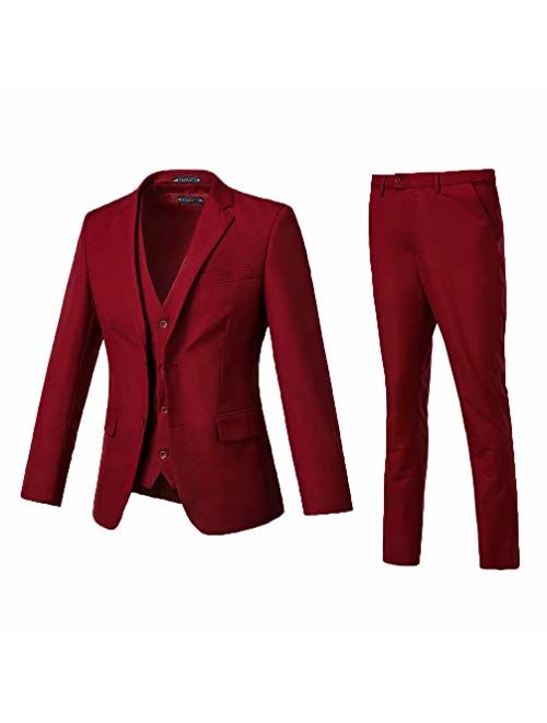 High-End Suits 3 Pieces Men Suit Set Slim Fit Groomsmen/Prom Suit for Men Two Buttons Business Casual Suit