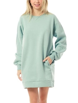 MixMatchy Women's Casual Oversized Crew/V Neck Sweatshirts Loose Fit Pullover Tunic