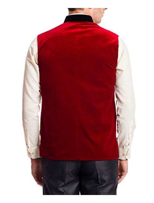 WINTAGE Men's Velvet Bandhgala Party Nehru Jacket Waistcoat - Four Colors