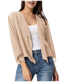 Women Summer Cardigans Chiffon Loose Kimono Cardigan Capes Bolero Shrug S-XXL