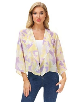 Women Summer Cardigans Chiffon Loose Kimono Cardigan Capes Bolero Shrug S-XXL