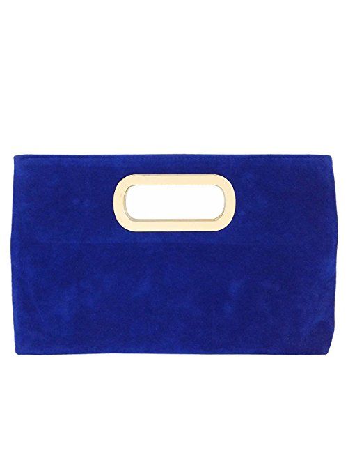 Top Handle Faux Suede Clutch