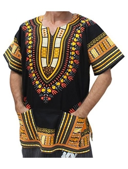 RaanPahMuang Plus Big Size Shirt Bright Africa Black Dashiki Cotton Broad Maxi