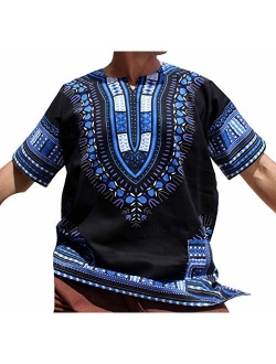 RaanPahMuang Plus Big Size Shirt Bright Africa Black Dashiki Cotton Broad Maxi