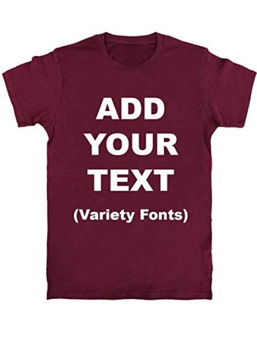 Custom T Shirts Ultra Soft Add Your Text for Men & Women Unisex Cotton T Shirt