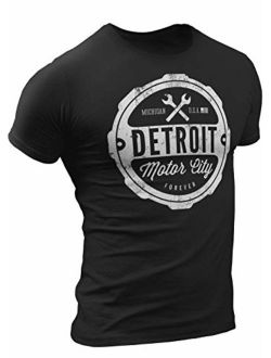 Detroit Shirt, Motor City Forever T-Shirt Mens by Detroit Rebels Tshirt (0001)