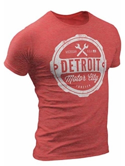 Detroit Shirt, Motor City Forever T-Shirt Mens by Detroit Rebels Tshirt (0001)