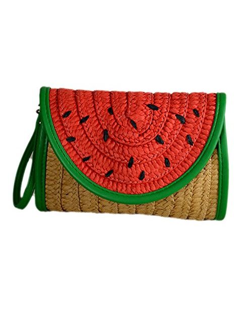 Watermelon Fruit Women's Straw Plaited Article Handbag