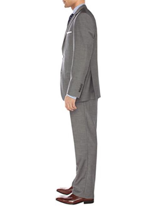 Salvatore Exte Men's Suit Two Button Side Vent Jacket Flat Front Pants