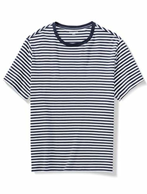 Amazon Essentials Men's Big and Tall Short-Sleeve Stripe Crew T-Shirt fit by DXL