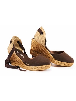 VISCATA Handmade in Spain Sagaro 2.5" Wedge, Soft Ankle-Tie, Closed Toe, Classic Espadrilles Heel