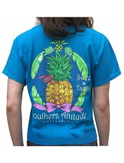 Southern Attitude Pineapple Sapphire Short Sleeve Shirt