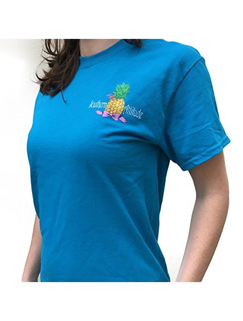 Southern Attitude Pineapple Sapphire Short Sleeve Shirt