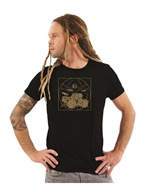 Guerrilla Tees Davinci Drummer Funny Music Shirt Drumming Percussion Tshirts Black