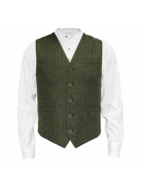 Emerald Isle Tweed Vest for Men, Imported from Ireland, Green