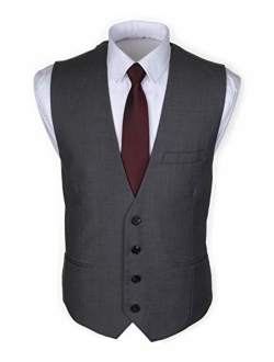 Ruth&Boaz Men's 3Pockets 4Button Business Suit Vest