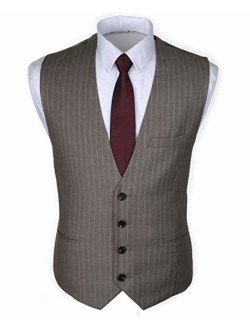 Ruth&Boaz Men's 3Pockets 4Button Business Suit Vest