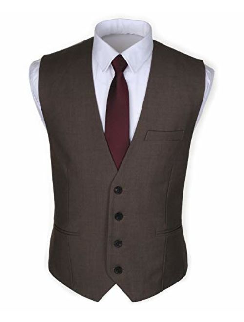 Ruth&Boaz Men's 3Pockets 4Button Business Suit Vest