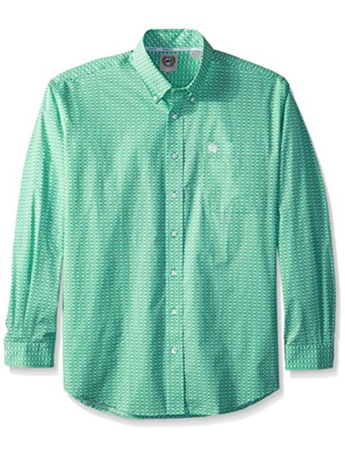 Cinch Men's Classic Fit Long Sleeve Button One Open Pocket Print Shirt