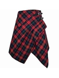 Handkerchief Skirt - 3 Pocket Tartan Plaid Skirt with Handkerchief Hemline in 2 Traditional Scottish Colors