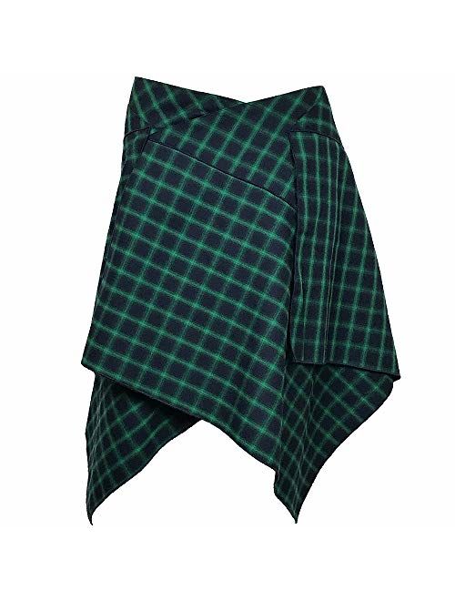 Handkerchief Skirt - 3 Pocket Tartan Plaid Skirt with Handkerchief Hemline in 2 Traditional Scottish Colors